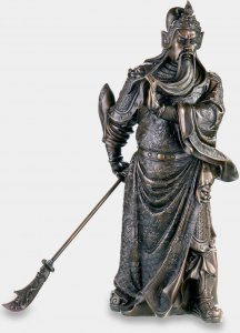 rzezbyzbrazu Azjatycki Wojownik Chiński Generał Guan Yu Duża Rzeźba z Brązu 1