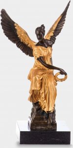 rzezbyzbrazu Anioł w Złotej Szacie z Wieńcem Laurowym Rzeźba z Brązu 1