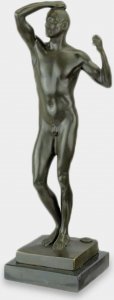 rzezbyzbrazu Wiek Spiżowy wg Auguste Rodin Rzeźba z Brązu Patynowana 1