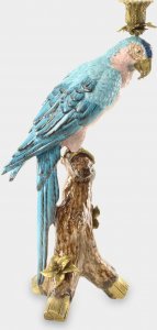 rzezbyzbrazu Porcelanowy Świecznik Papuga Błękitna P 1