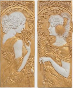 rzezbyzbrazu Dekoracja Ścienna w Stylu Art Nouveau Zestaw 2 Paneli 1