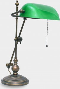 Lampa stołowa rzezbyzbrazu Lampa Gabinetowa Bankierska 50 cm Regulowana Szmaragdowa 1
