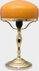 Lampa stołowa rzezbyzbrazu Lampa Art Deco Złota Koniakowy Klosz 1