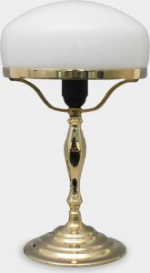 Lampa stołowa rzezbyzbrazu Lampa Art Deco Złota Biały Klosz 1