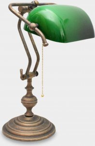 Lampa stołowa rzezbyzbrazu Lampa Gabinetowa Bankierska Vintage Szmaragdowa 1