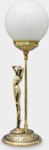 Lampa stołowa rzezbyzbrazu Lampa Art Deco z Figurą Kobiety Złota 1