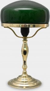Lampa stołowa rzezbyzbrazu Lampa Art Deco Złota Zielony Klosz 1