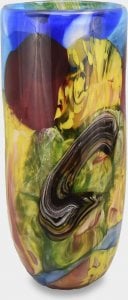 rzezbyzbrazu Wazon Szklany w Stylu Murano Kolorowy Walec 1