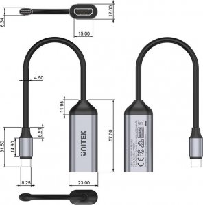 Adapter USB Unitek V1420A USB-C - HDMI Szary (V1420A) 3