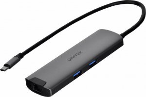 HUB USB Unitek Unitek Aktywny Hub USB-C 5Gbps, HDMI RJ-45 PD 100W 1