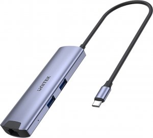 Stacja/replikator Unitek Aktywny USB TYP-C 5Gbps, HDMI RJ-45 PD 100W (H1112F) 1