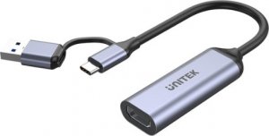 Adapter USB Unitek V1167A USB-C - HDMI + USB Srebrny  (V1167A) 1