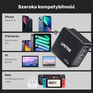 Ładowarka Unitek 1x USB-A 2x USB-C 3.25 A (P1117B) 7