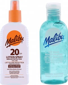 Malibu Malibu SPF20 Wodoodporny Spray 200ml + Żel Po Opalaniu 100ml 1