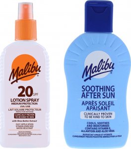 Malibu Malibu SPF20 Wodoodporny Spray 200ml + Balsam Po Opalaniu 200ml 1