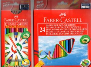 Faber-Castell Kredki 12 kolorĂłw trĂłjkÄ…tne Eco z temperĂłwkÄ… 1