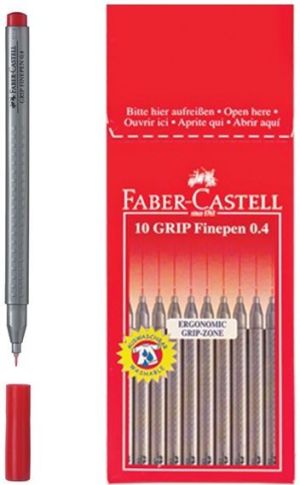Faber-Castell Cienkopis Grip 0,4 mm czerwony 151621 1