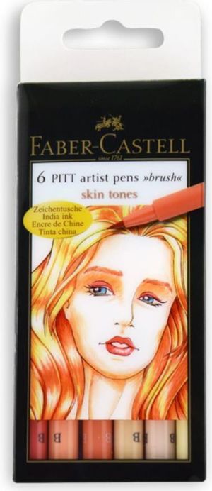 Faber-Castell Pisaki Pitt artist pen skin 6 kolorĂłw 1