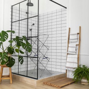 Suszarka na pranie Sepio Czarna suszarka balkonowa, na bieliznę, wolnostojąca 2