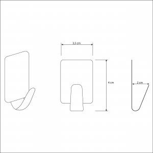 Sepio Metalowe Prostokątne Samoprzylepne Haczyki 3 Szt 2