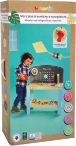 Elefun Drewniany warsztat z narzędziami 29x60x77cm 2