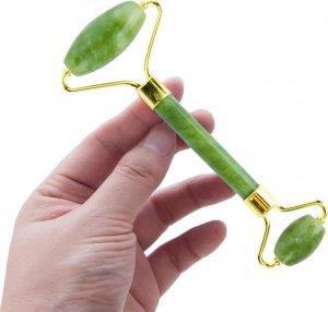 ROLLER WAŁEK JADEITOWY DO MASAŻU GUA SHA PŁYTKA ZESTAW 3