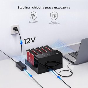 Stacja dokująca Orico 5x SATA 3,5 / 2,5" z funkcją duplikatora 7