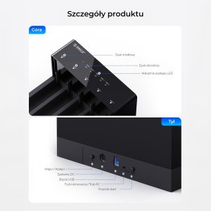 Stacja dokująca Orico 5x SATA 3,5 / 2,5" z funkcją duplikatora 9