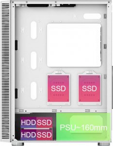 Obudowa Montech X3 TG RGB biała 7
