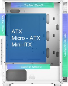 Obudowa Montech X3 TG RGB biała 8