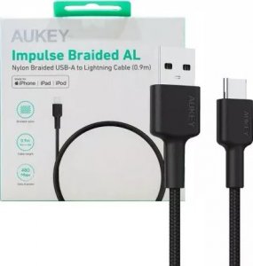 Kabel USB Aukey USB-A - USB-C 0.9 m Czarny (CB-CD30 BK) 1