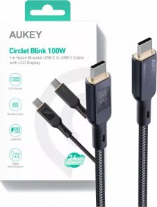 Kabel USB Aukey USB-C - USB-C 1.8 m Czarny (CB-MCC102 BK) 1