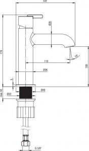 Bateria umywalkowa Deante Silia stojąca złoty szczotkowany (BQS R20M) 2