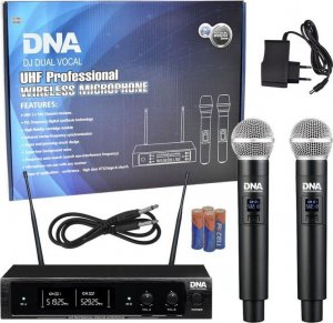 Mikrofon DNA DNA DJ DUAL VOCAL zestaw odbiornik + 2x mikrofon dynamiczny wokalowy bezprzewodowy 1