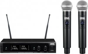 Mikrofon DNA DNA DJ DUAL VOCAL zestaw odbiornik + 2x mikrofon dynamiczny wokalowy bezprzewodowy 2