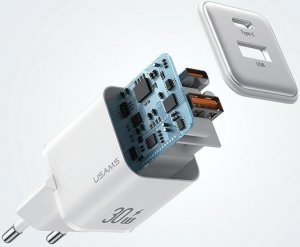 Ładowarka Usams Ładowarka sieciowa USB-C+ USB-A PD 3.0 30W Fast 6