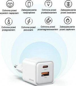 Ładowarka Usams Ładowarka sieciowa USB-C+ USB-A PD 3.0 30W Fast 7