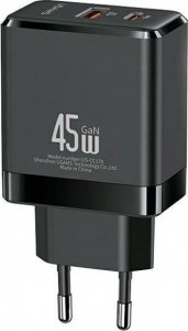 Ładowarka Usams Ładowarka sieciowa USB-C+USB-A 45W GaN PD 3.0 1