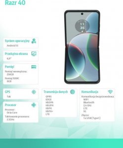 Smartfon Motorola  Razr 40 5G 8/256GB Zielony  (PAYA0004PL) 5