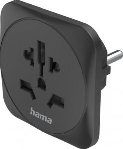 Hama Adapter Podróżny Gniazdo Uniwersalne -> Wtyk EU Czarny 2