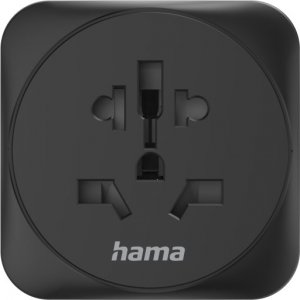 Hama Adapter Podróżny Gniazdo Uniwersalne -> Wtyk EU Czarny 3