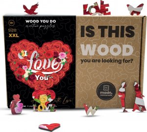 WOOD YOU DO PUZZLE DREWNIANE DUŻE SERCE 140 elementów LOVE 2