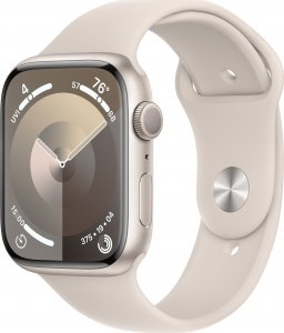 Smartwatch Apple Watch 9 45mm GPS Starlight Alu Sport S/M Beżowy  (MR963QP/A) 1
