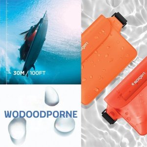 Spigen Universal Waterproof Case & Waist Bag Pomarańczowe AMP06021 4
