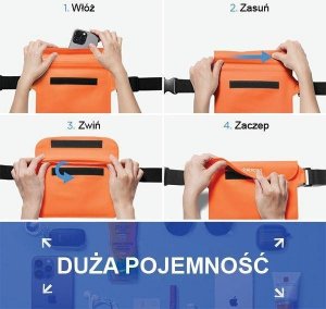 Spigen Universal Waterproof Case & Waist Bag Pomarańczowe AMP06021 6