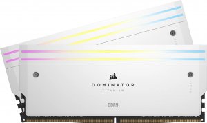 Pamięć Corsair Dominator Titanium RGB, DDR5, 64 GB, 6400MHz, CL32 (CMP64GX5M2B6400C32W) 1