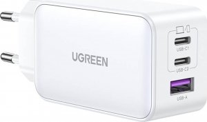 Ładowarka Ugreen Ładowarka sieciowa UGREEN 15339 Nexode, 2xUSB-C, USB-A 3.0, PD3.0, QC4.0, GaN, 65W (biała) 1