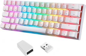 Klawiatura Motospeed Bezprzewodowa klawiatura mechaniczna Motospeed SK62 Biała (niebieskie przełączniki) 3