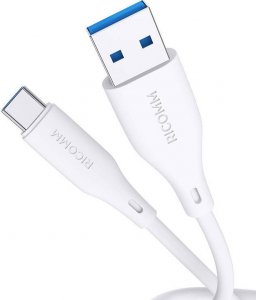 Kabel USB Ricomm USB-A - USB-C 1.2 m Biały (RLS004ACW) 3