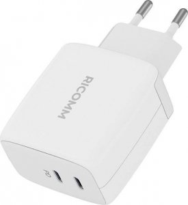 Ładowarka Ricomm Ładowarka sieciowa 65W GaN Ricomm RC652 EU, 2xUSB-C + kabel USB-C 2.1m 2
